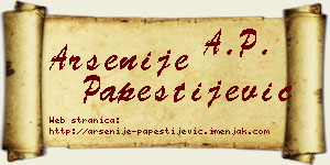 Arsenije Papestijević vizit kartica
